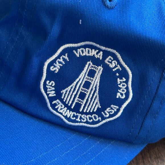 New Skyy Vodka San Francisco, USA Blue Adjustable Strap Hat Cap Adult - Picture 2 of 7